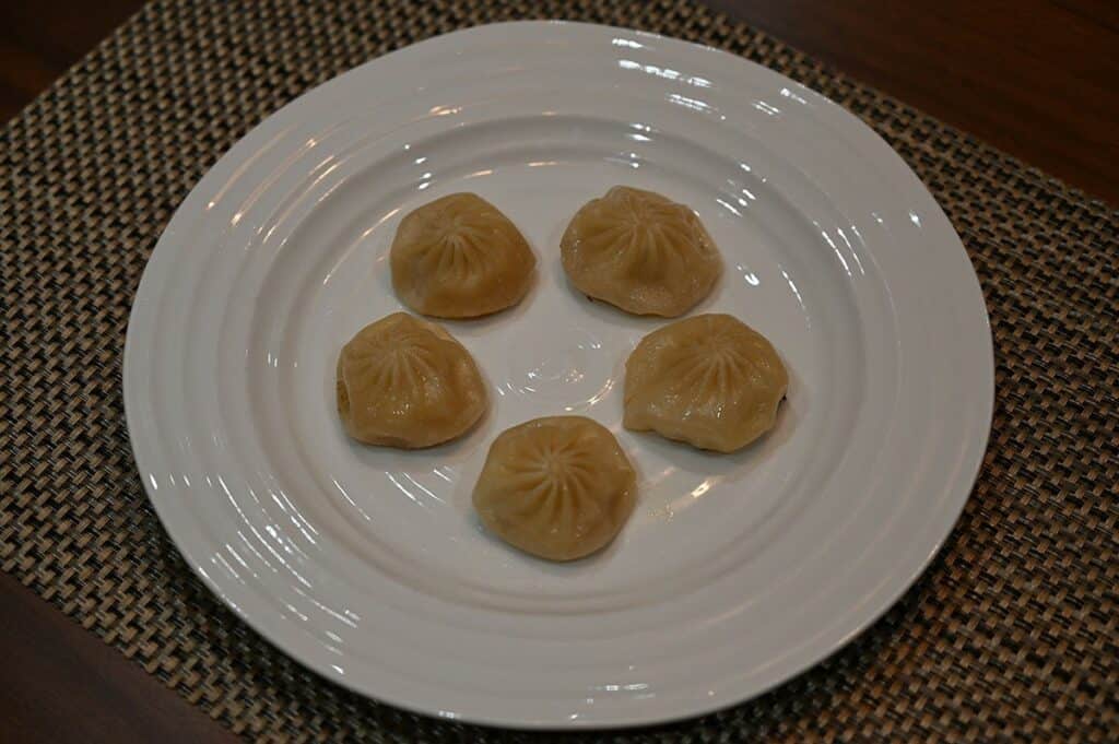 Costco Synear Soup Dumplings cooked and on a plate 