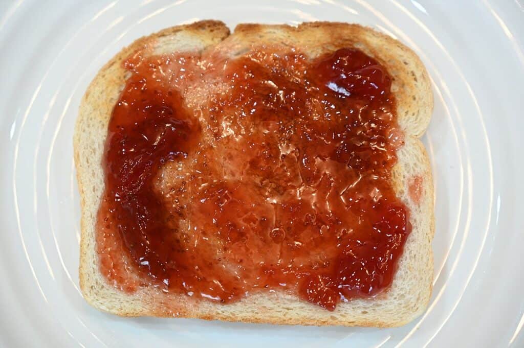 Costco Bonne Maman Strawberry Jam photo of jam on a piece of toast