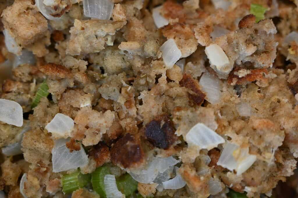 Costco Back to Nature Gourmet Stuffing Mix closeup of prepared stuffing mix