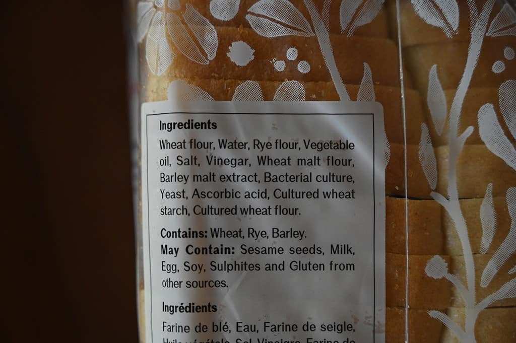 Costco Vero Vero Heritage Sourdough Bread Ingredients