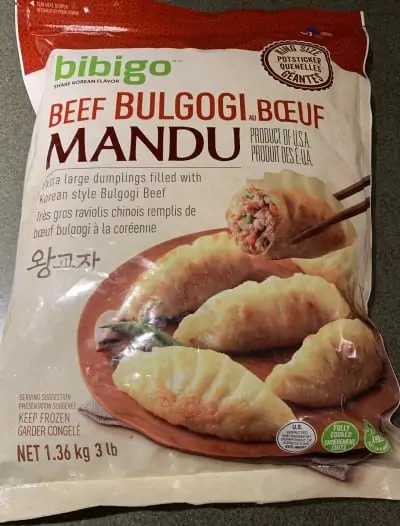 Photo of the pacakge of Bibigo Beef Bulgogi Mandu.