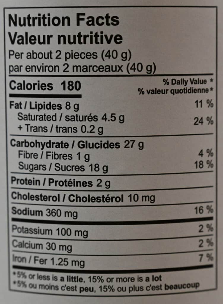 Image of the Costco Sanders Dark Chocolate Sea Salt Caramel Nutrition Facts