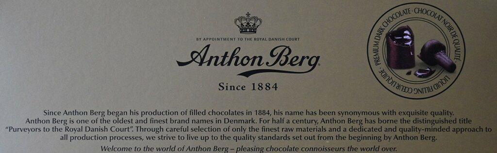 Anthon Berg-Liquor Filled Dark Chocolates box product description.
