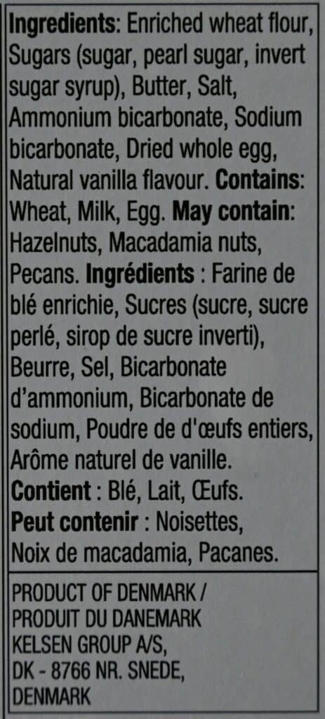 Costco Kelsen Danish Butter Cookies Ingredients List 