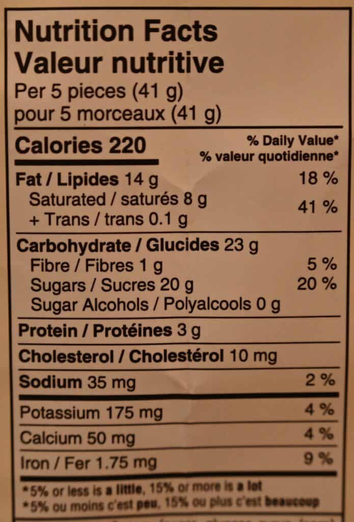 Costco Godiva Masterpieces Chocolates Nutrition Facts