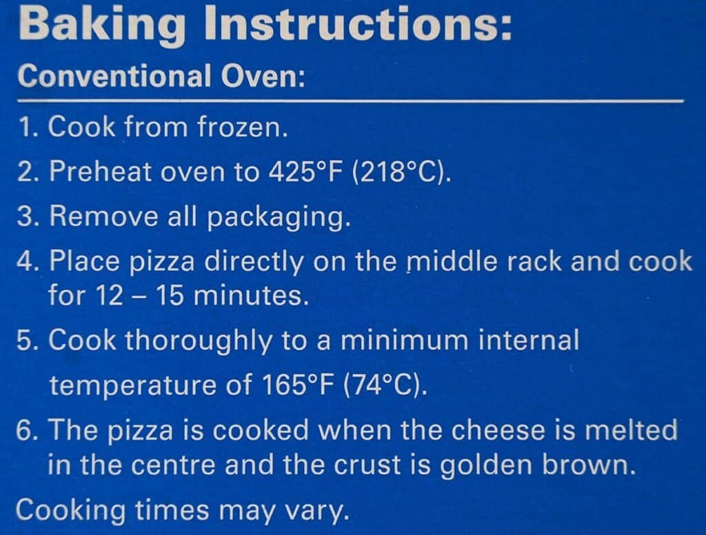 Costco Kirkland Signature Pepperoni Pizza Baking Instructions
