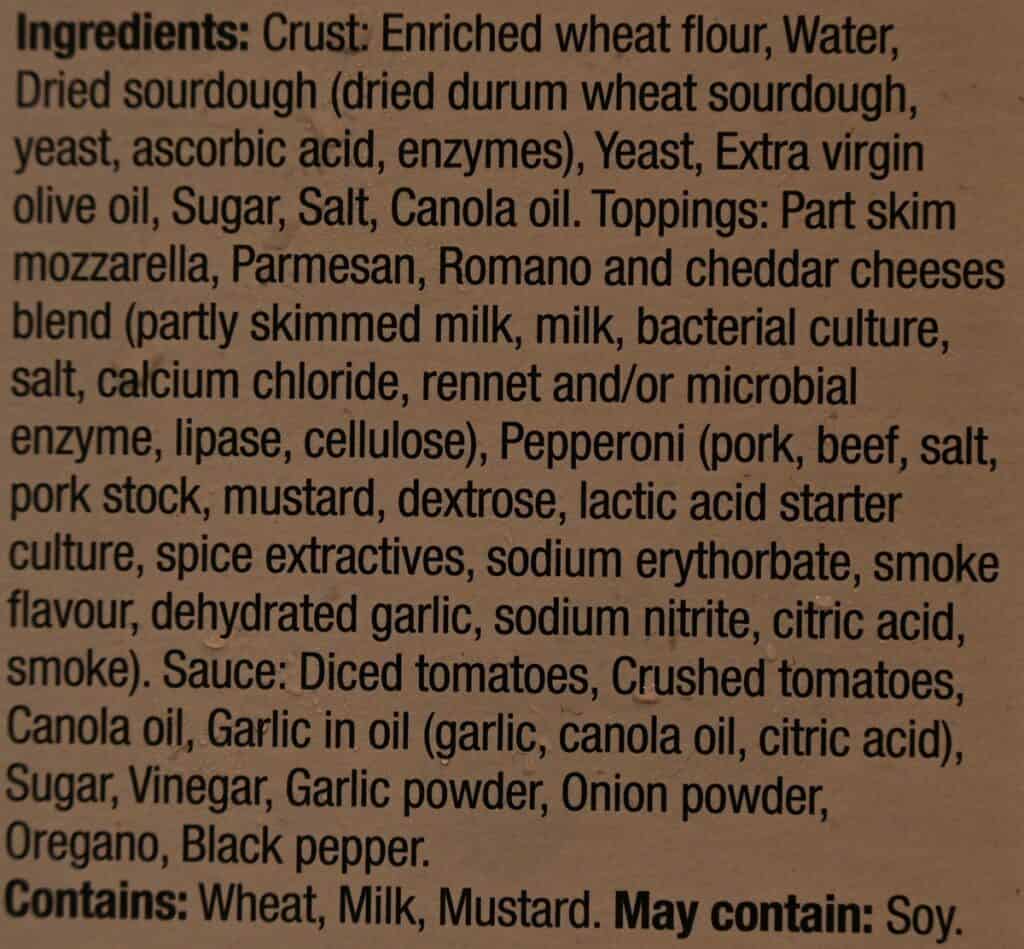 Costco Kirkland Signature Pepperoni Pizza Ingredients