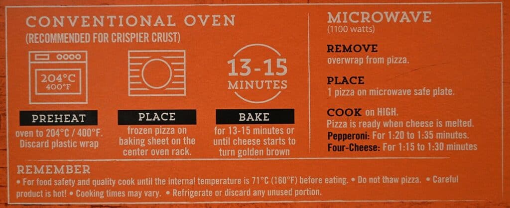 Image of Costco Sabatasso's Pizza Singles Cooking Instructions
