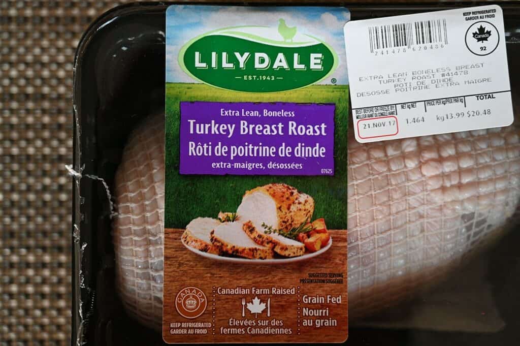 Image of the Costco Lilydale Turkey Breast Roast in packaging raw