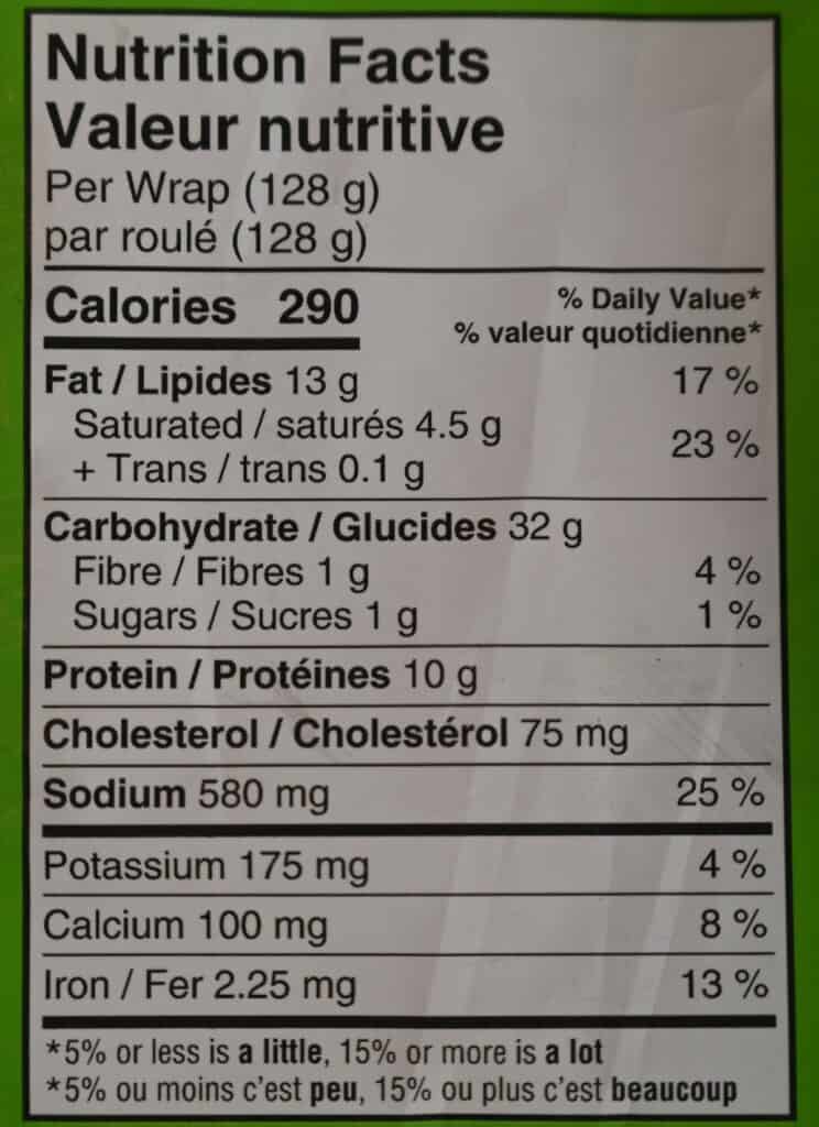 A photo of the Costco El Monterey Breakfast Wraps Nutrition Facts