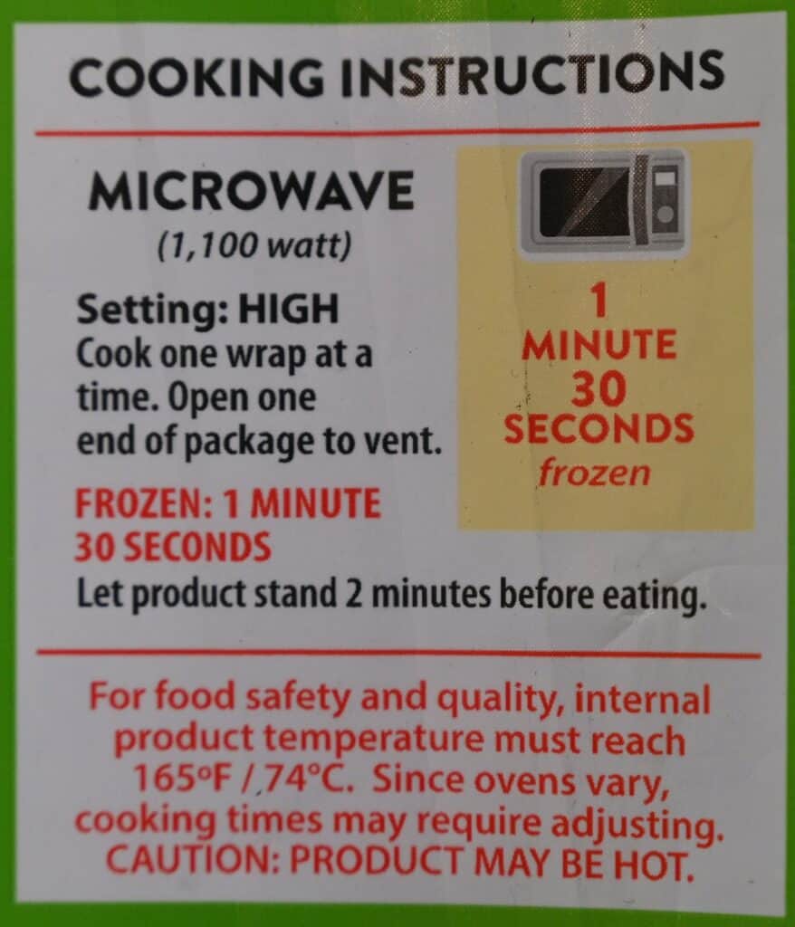 A photo of the Costco El Monterey Breakfast Wraps Cooking Instructions 