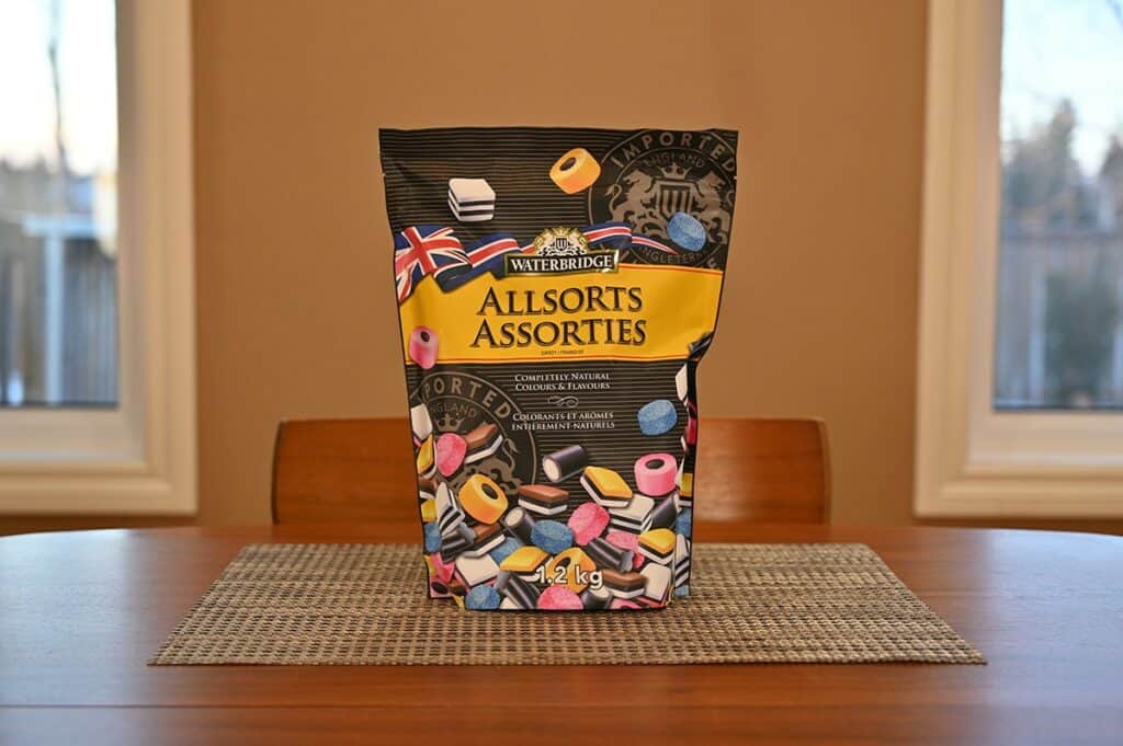 Image of the Costco Waterbridge Allsorts bag sitting on the table