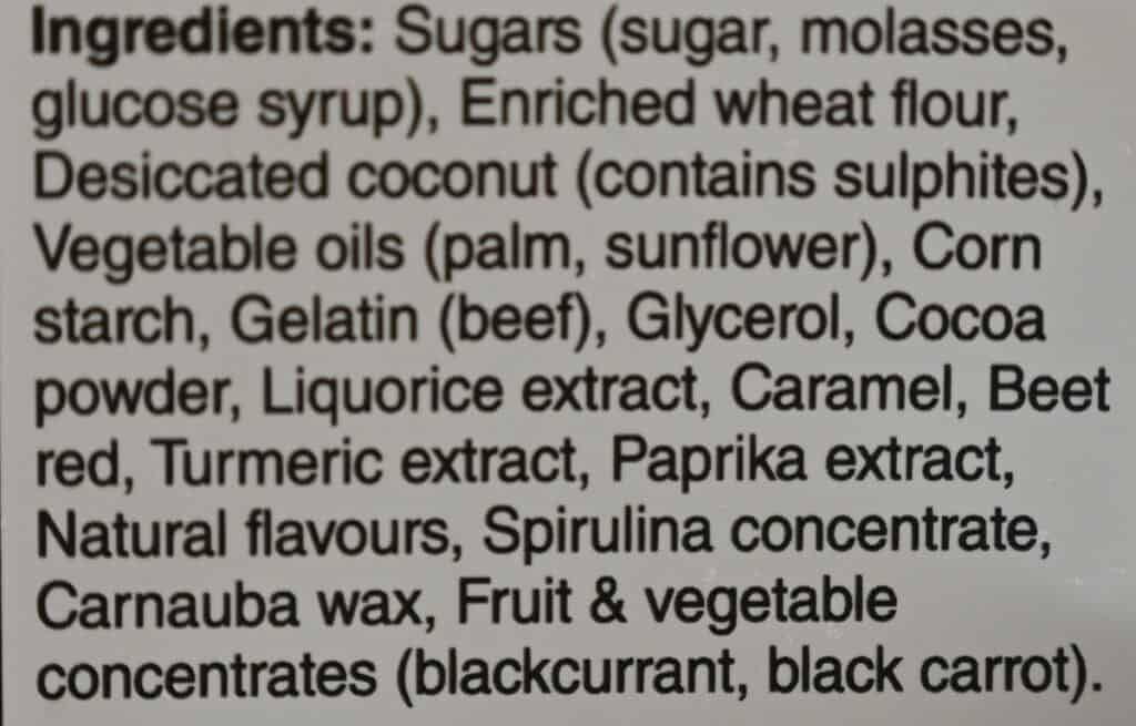 Image of the  Costco Waterbridge Allsorts Ingredients