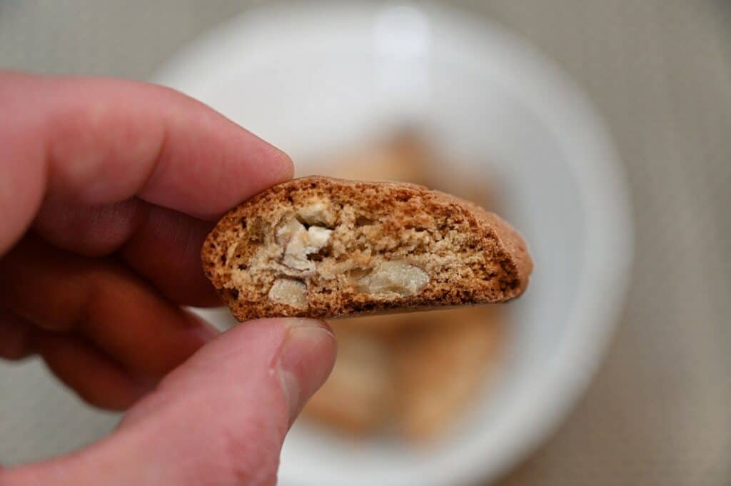 Closeup image of one Costco Kirkland Signature Almond Biscotti 