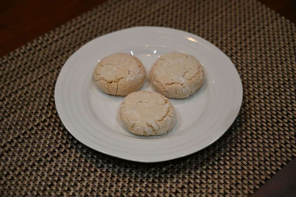 Image of the Costco Di Manno Soft Amaretti Almond Cookies on a plate 