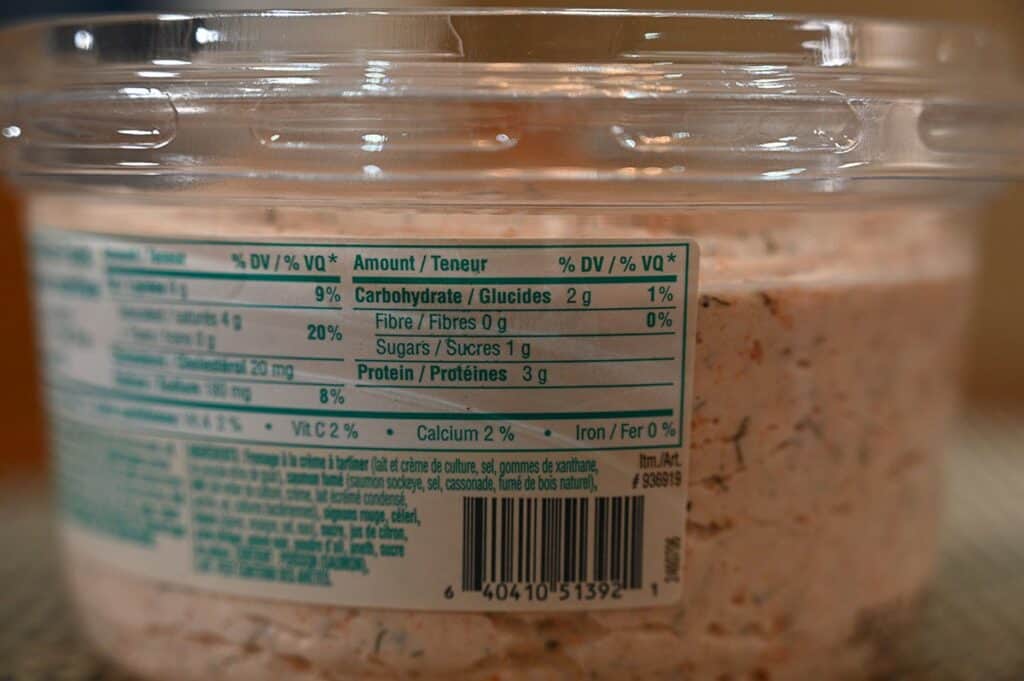 Costco La Terra Fina Smoked Sockeye Salmon Dip nutrition facts 