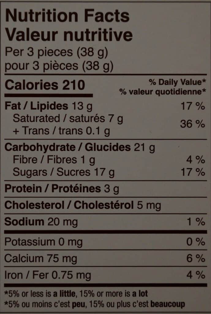 Image of the Costco Merci European Chocolates nutrition facts