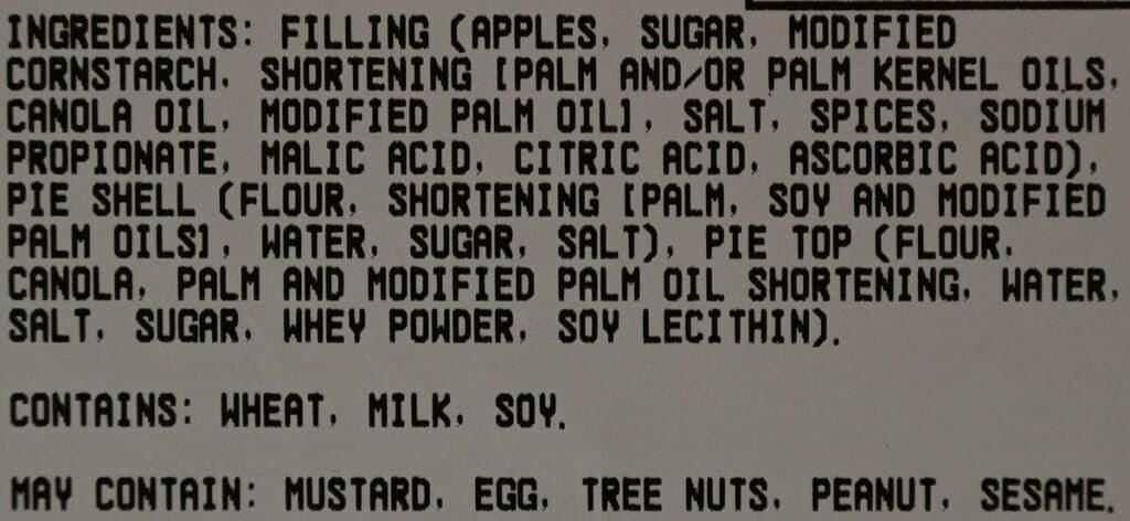 Costco Kirkland Signature Homestyle Apple Pie Ingredients from pie 