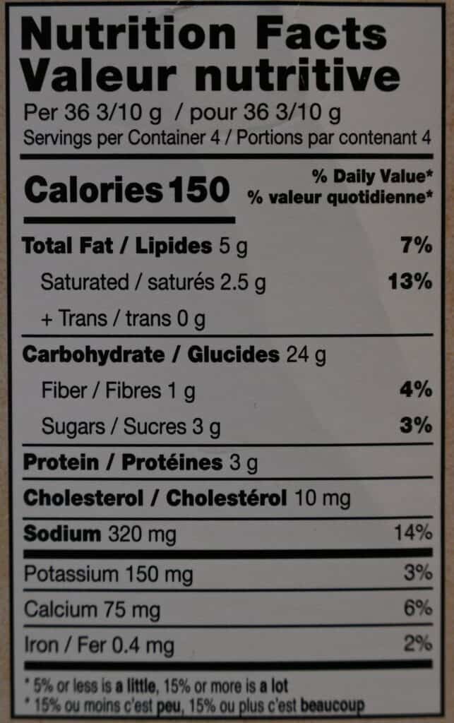 Costco Johnny's Potato Cheddar Soup Mix nutrition facts.
