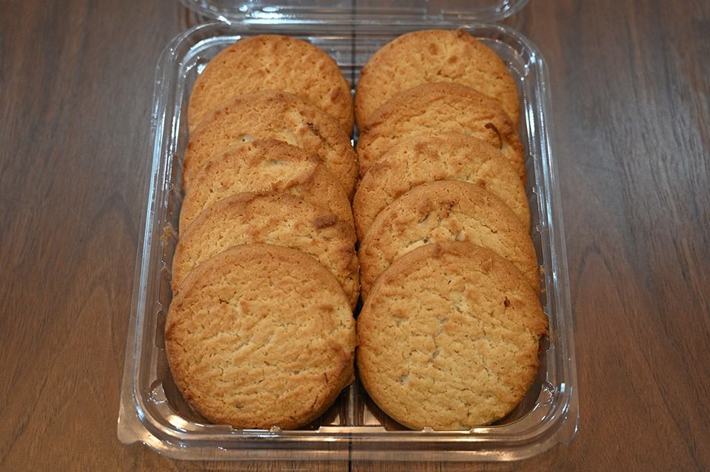 Costco Verka Honey Almond Cookies with lid off showing ten cookies in the package. 