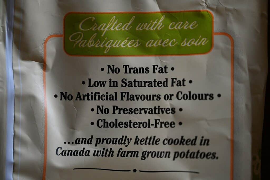 Costco Miss Vickie's Spicy Dill Pickle Chips product description on bag. 