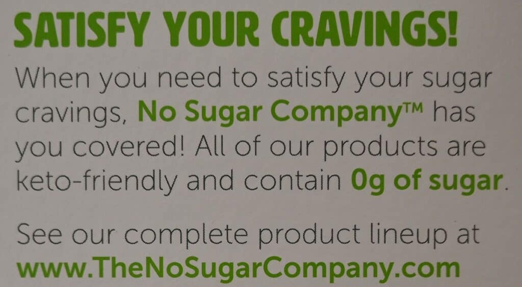 Costco No Sugar Company Keto Scream Barz  company info on box. 