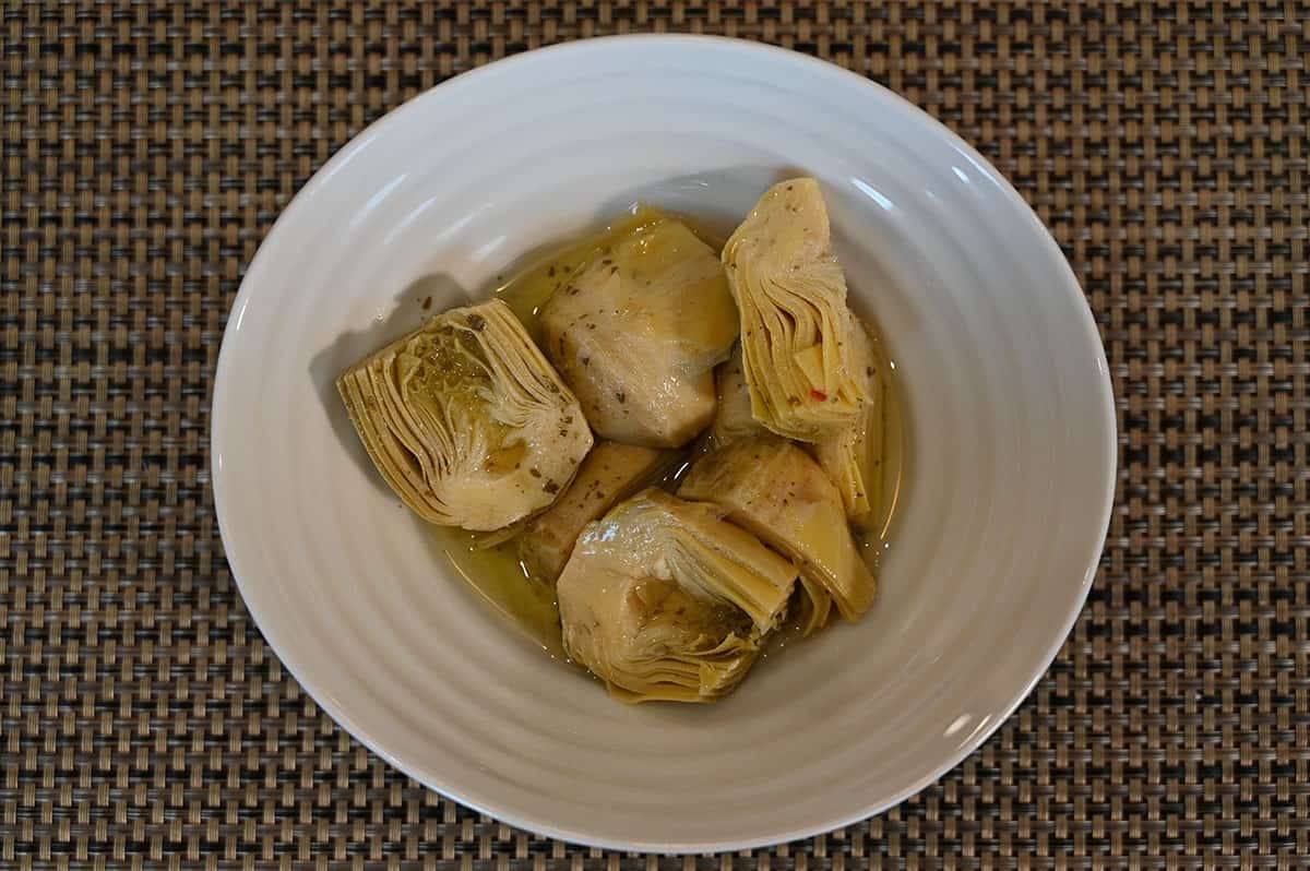 Image of Costco Kirkland Signature Hearts in a white bowl. 