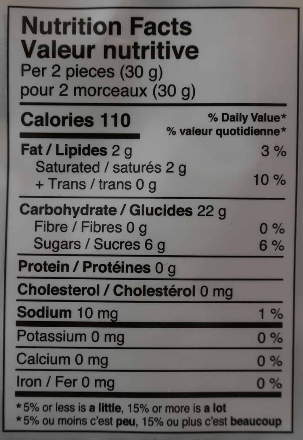 Costco Tropical Fields Boba Milk Tea Mochi nutrition facts.