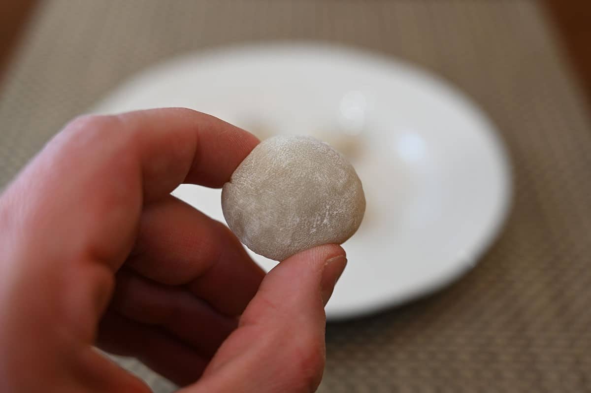 Closeup image of one Costco Tropical Fields Boba Milk Tea Mochi.