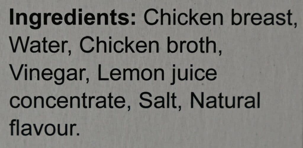 Costco Pinty's Oven Roasted Chicken Breast Strips ingredients from package. 