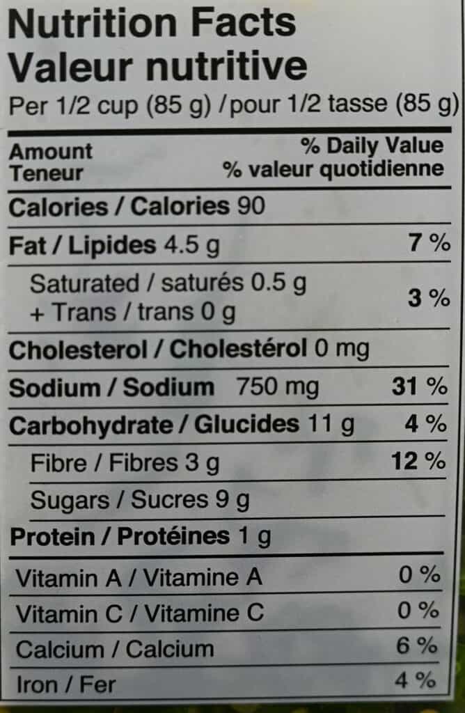 Costco Azuma Seaweed Salad nutrition facts.