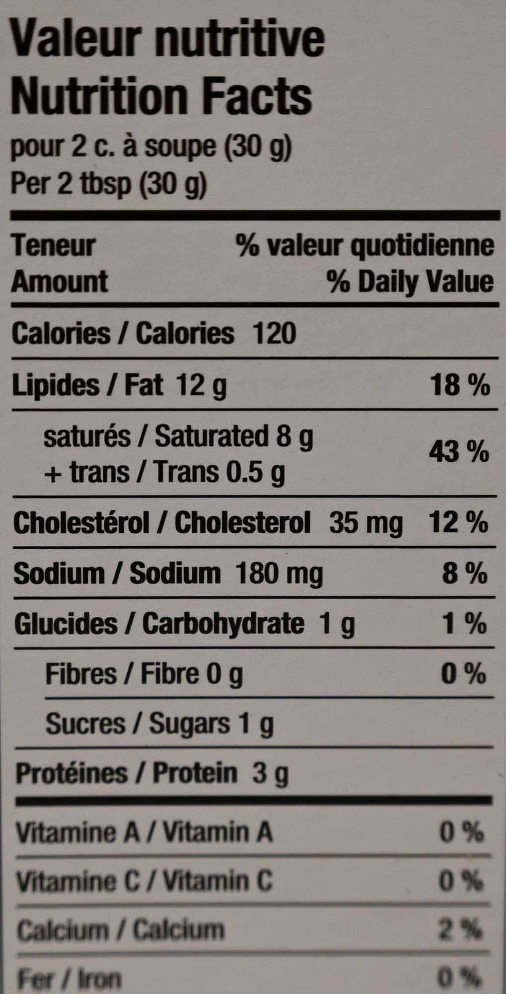 Costco Boursin Garlic & Fine Herbs flavor Nutrition Facts. 