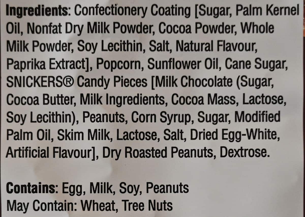 Ingredients list from bag. 