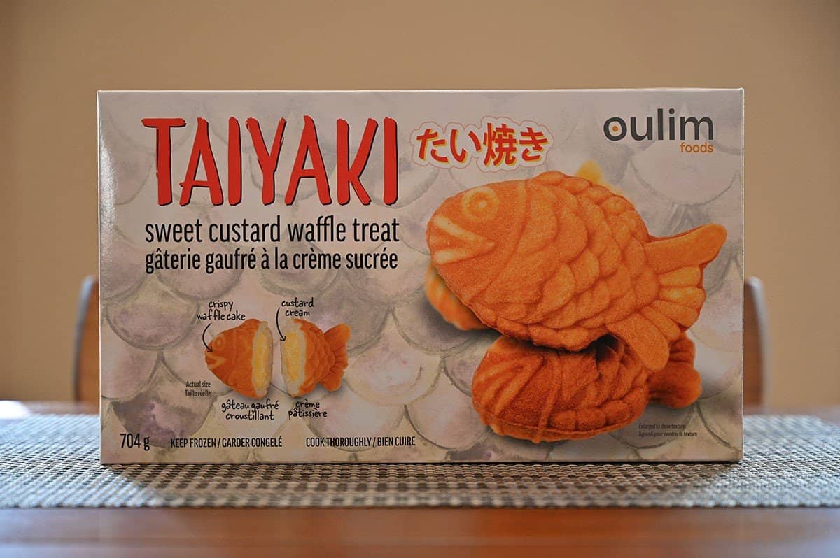 Image of Costco Oulim Foods Taiyaki box on a table. 