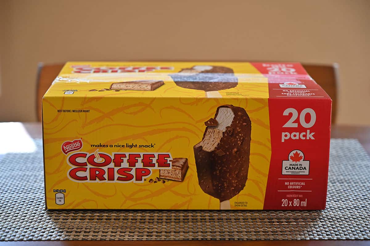 Costco Nestle Coffee Crisp Ice Cream Bars sitting on a table. 