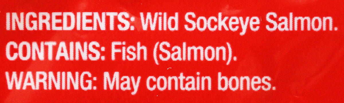 Salmon ingredients from bag, one ingredient only, sockeye salmon. 