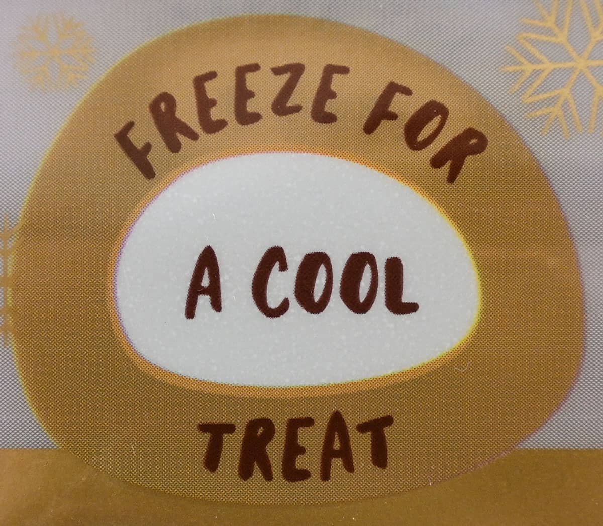 Image of the bag stating you can freeze the mochi for a cool treat.
