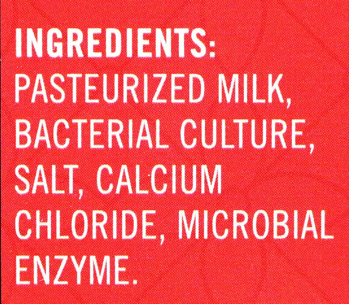 Ingredients from package.