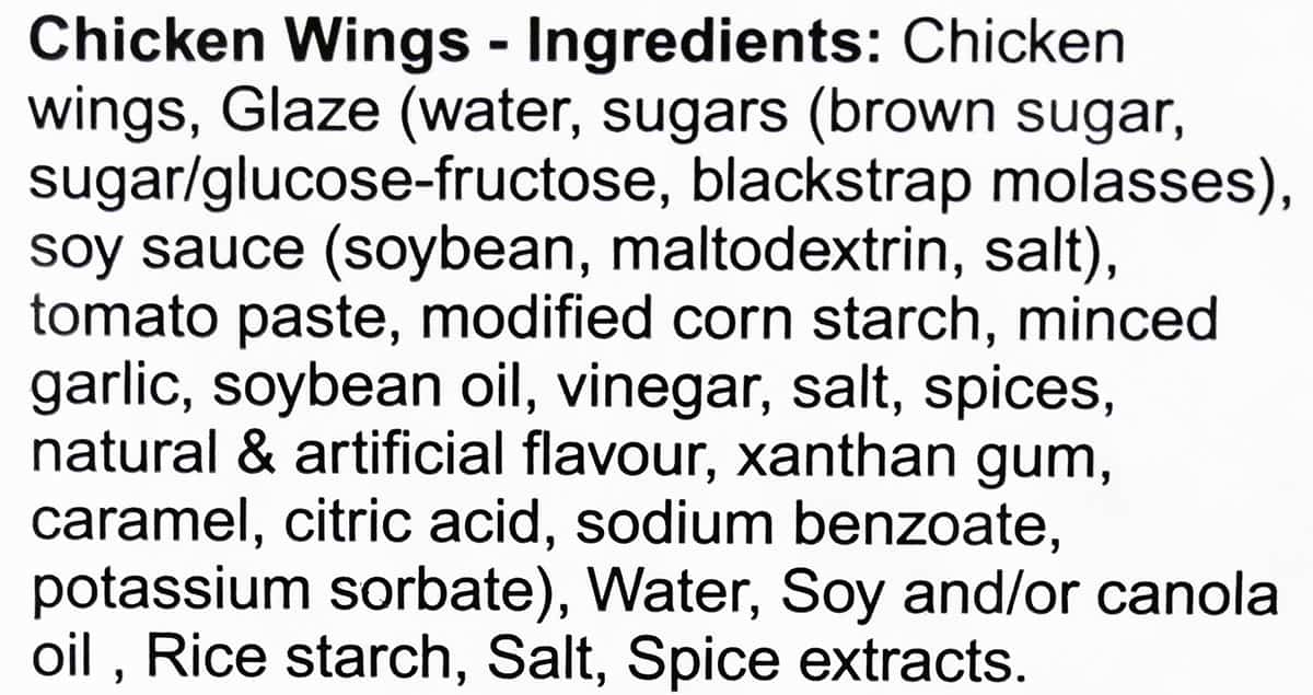 Ingredients from bag.