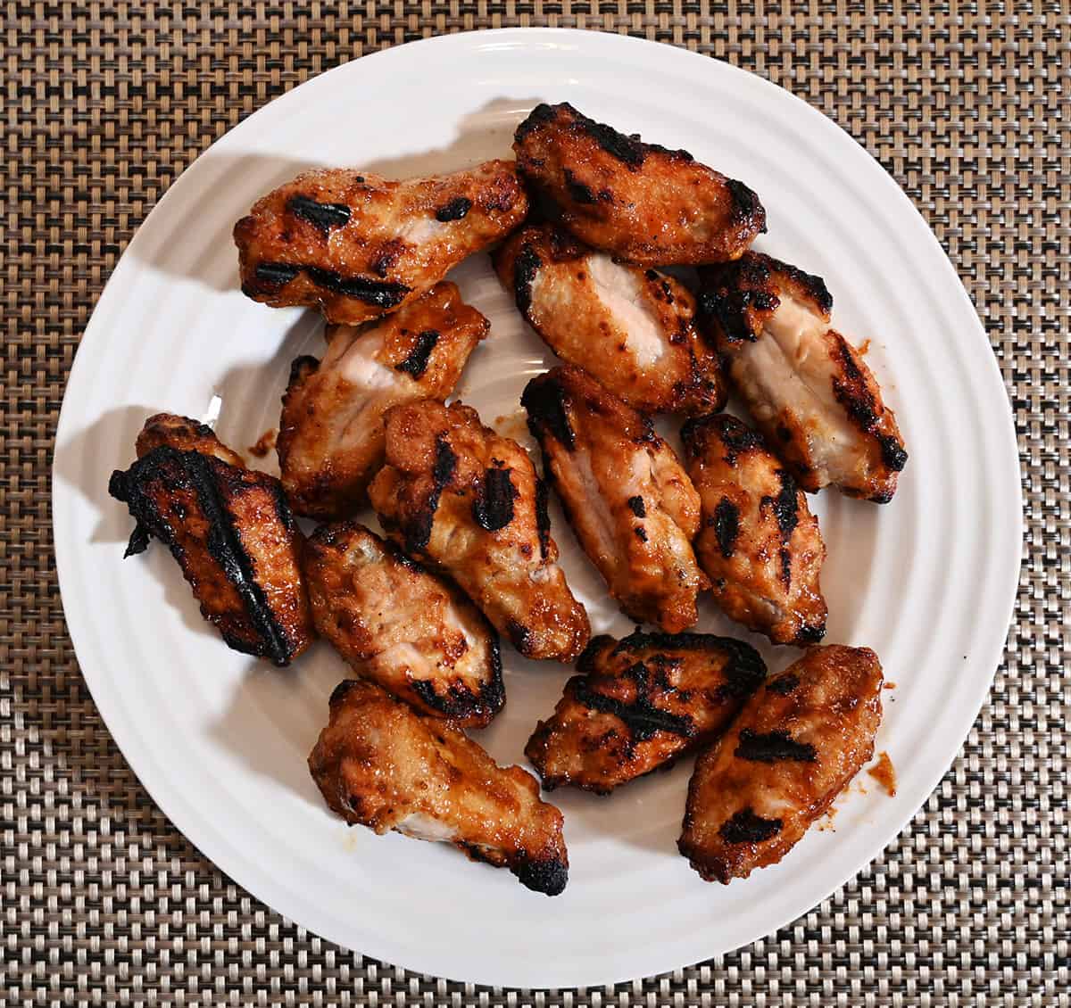 Image of a plate of barbecued wings.
