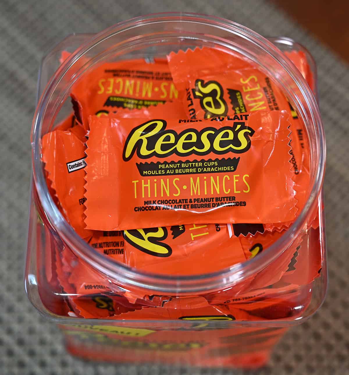Image showing an open container of Reese's Thins Peanut Butter Cups. 