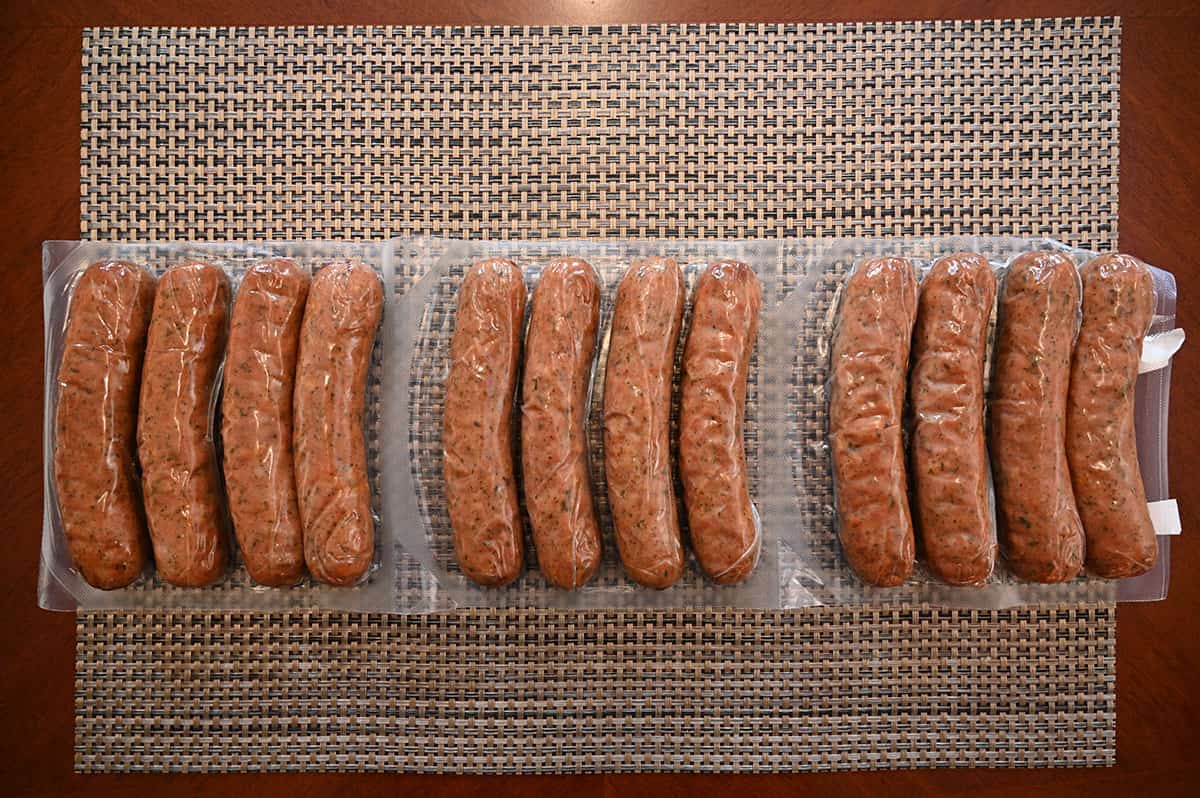 Image showing the 12 sausages in the pack.