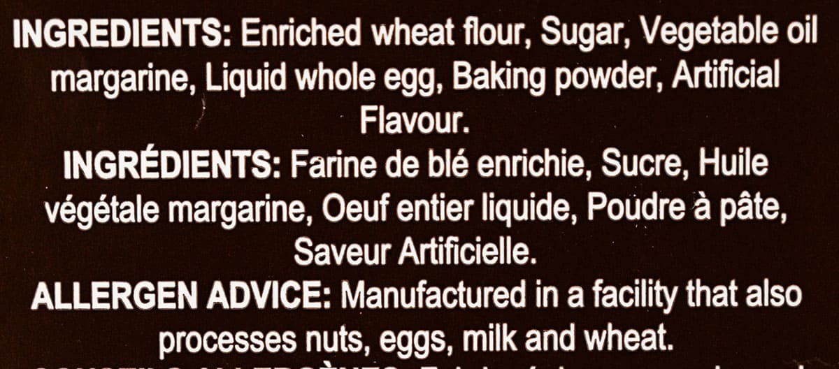 Cake rusks ingredients from the container.