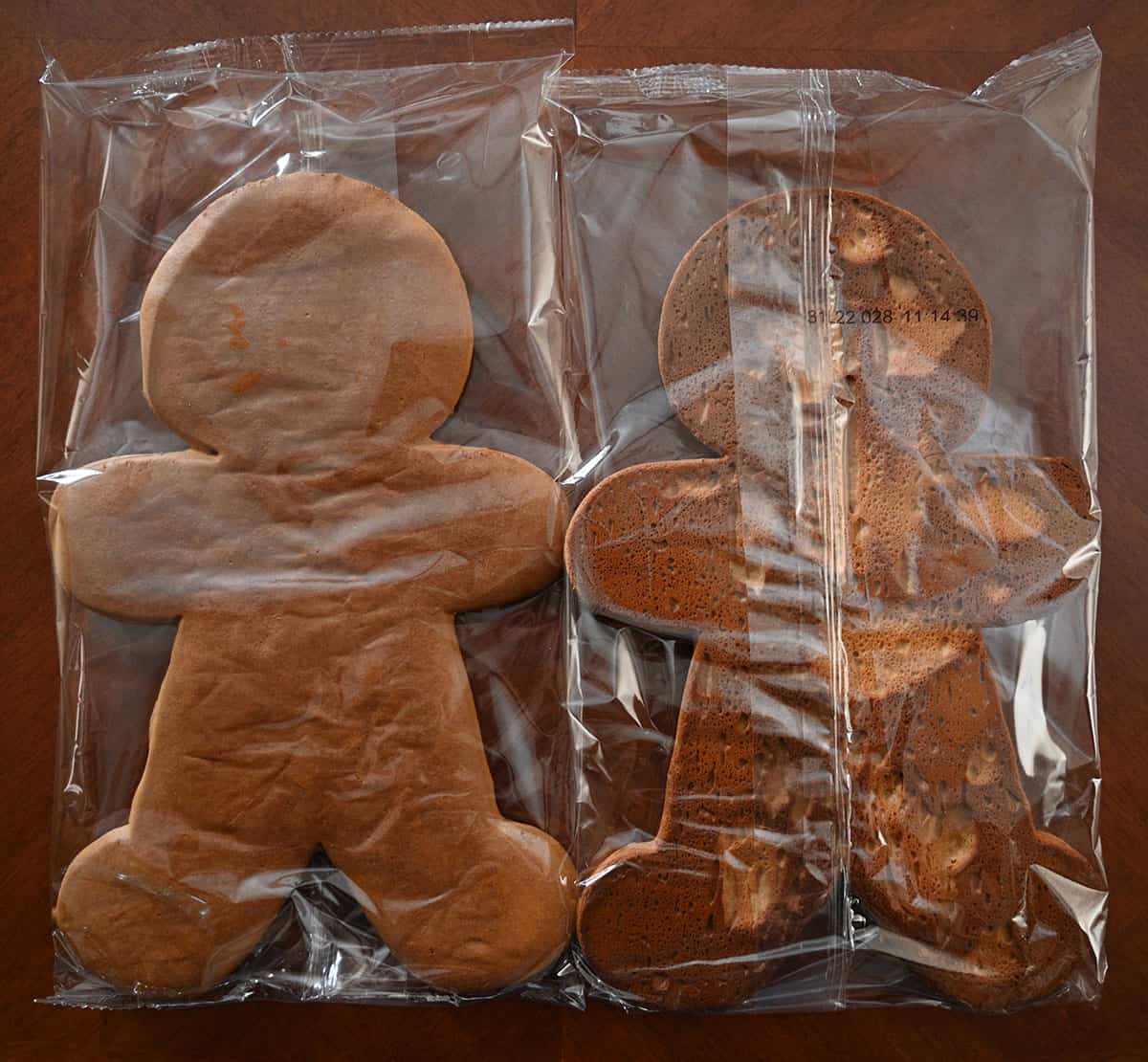 Image of the Kirkland Signature Gingerbread Decorating Kit giant ginger person in the packaging.