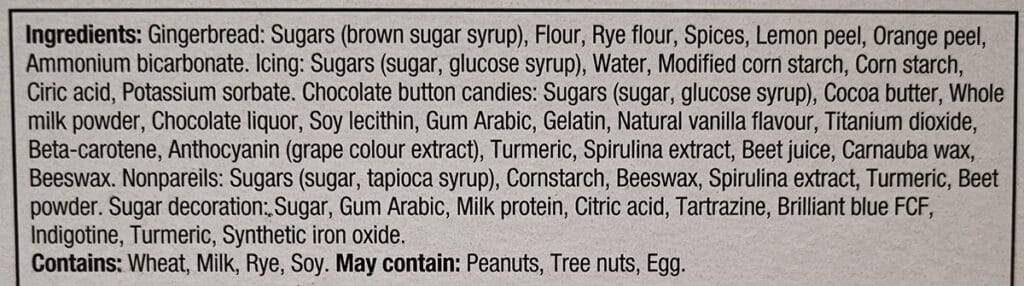 Image of the ingredients list from the back of the box.