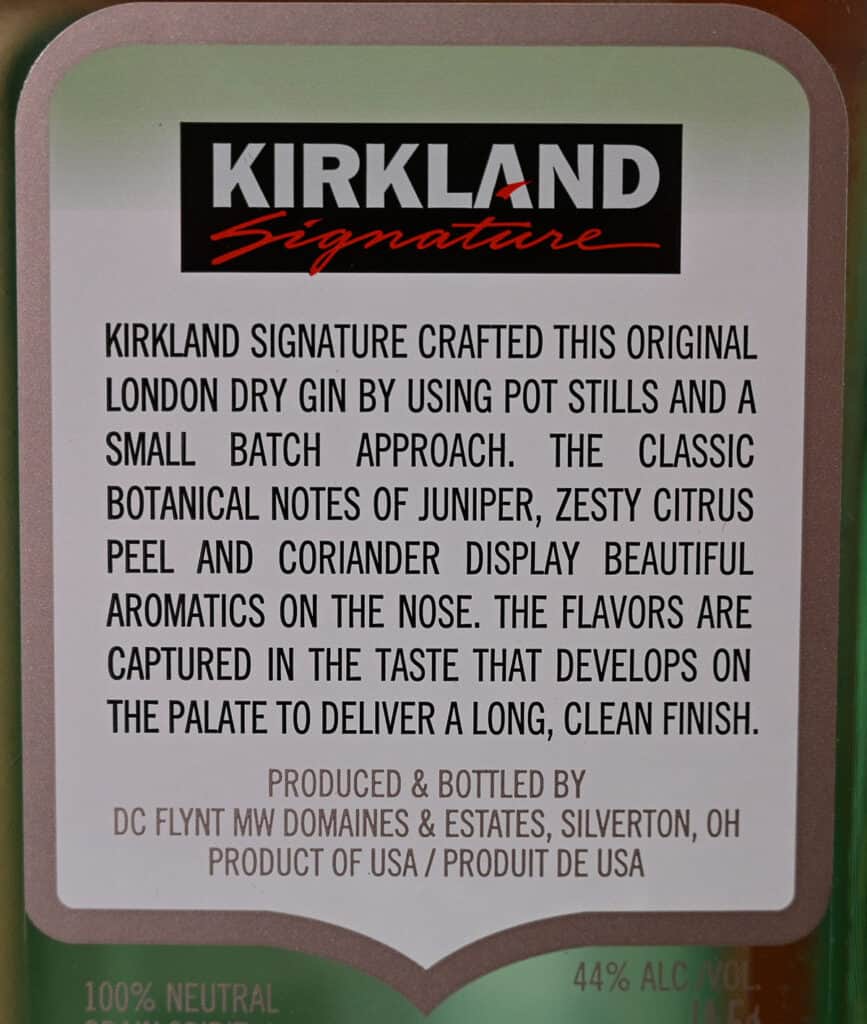 Costco Kirkland Signature London Dry Gin Review Costcuisine
