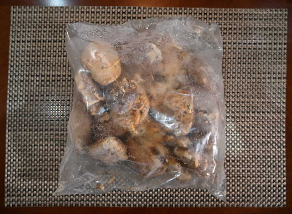 Image of the bag of frozen potato skins that comes in the box.