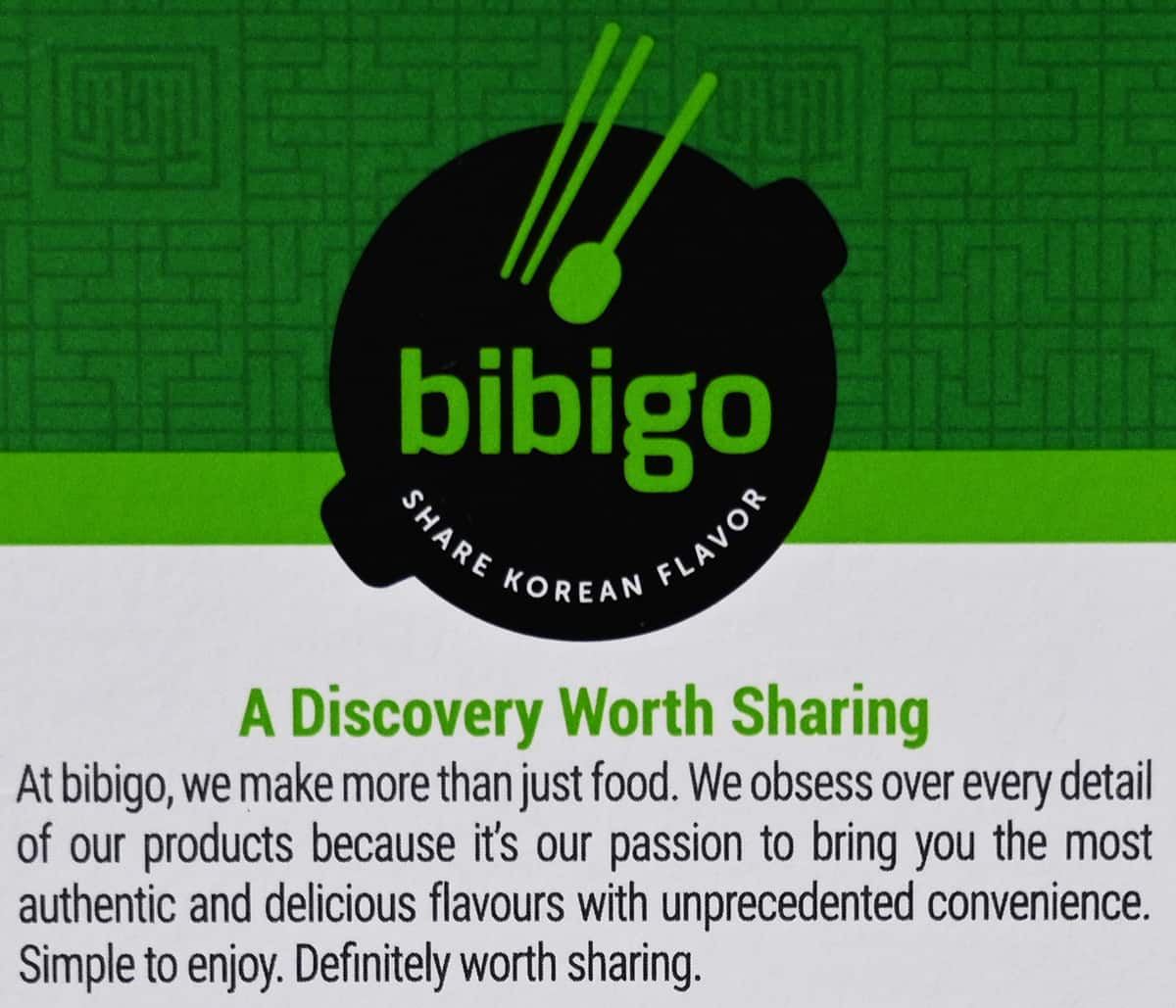 Image of the Bibigo vegetable fried rice company description.