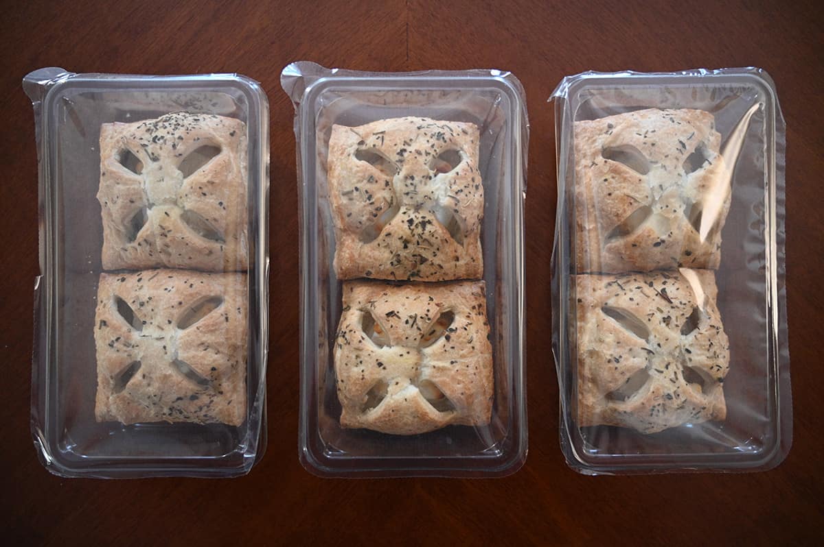 Image showing three plastic packages each containing two puff pastries.