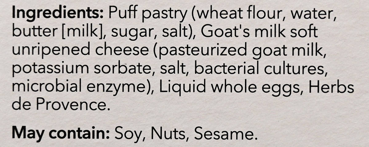 Image of the puff pastry ingredients.
